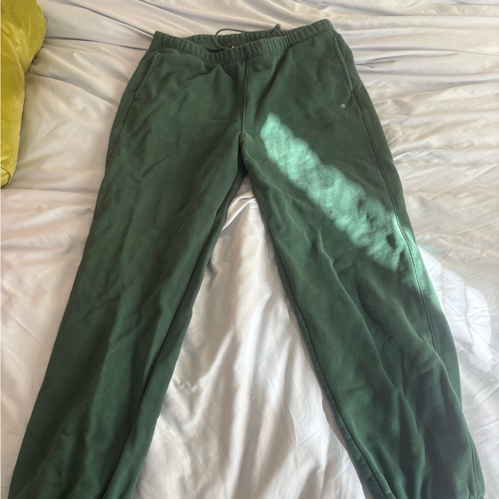 Vintage Champion Men's Dark Green Joggers